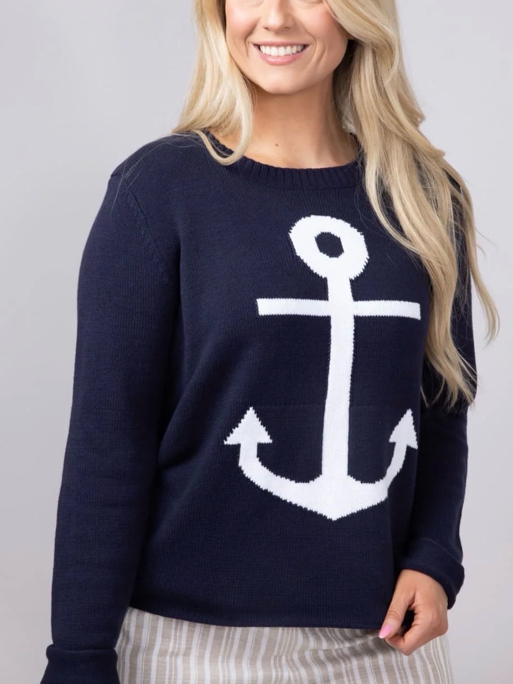 Miracle Lightweight Anchor Sweater S/M Navy